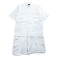 TRUST 100% Linen White Short Sleeve Shirt & Cargo-Style Bottom Set Epaulets Flap Pockets Top 2XL / Bottom 46