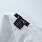 TRUST 100% Linen White Short Sleeve Shirt & Cargo-Style Bottom Set Epaulets Flap Pockets Top 2XL / Bottom 46