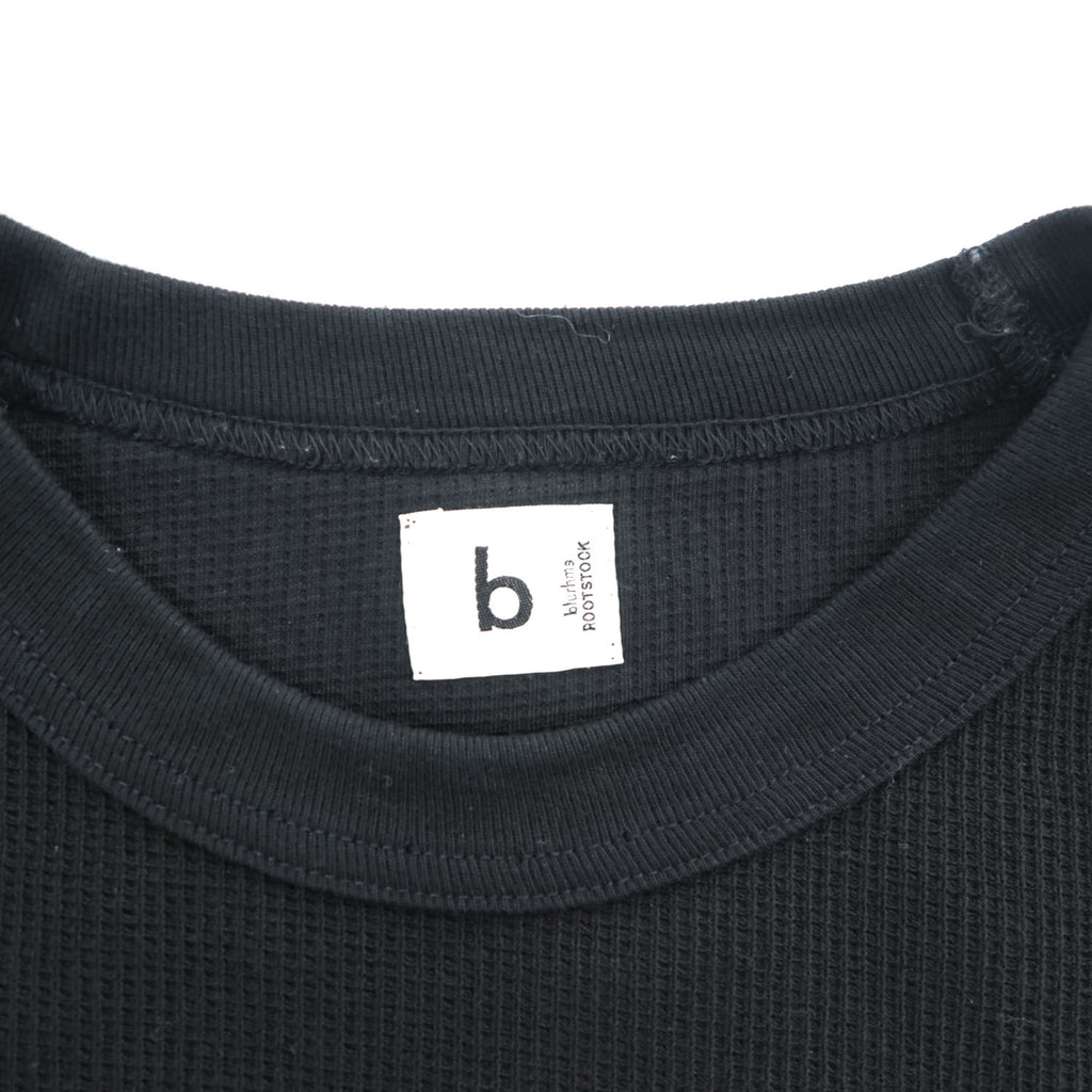 blurhms Japan Made T-Shirt L Black Rough & Smooth Thermal Raglan Tee blurhms ROOTSTOCK bROOTS24S21