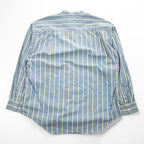 GAP 90年代 オールドギャップ ヴィンテージ カナダ製 バンドカラーシャツ 長袖ストライプシャツ L サックスブルー 胸ポケット