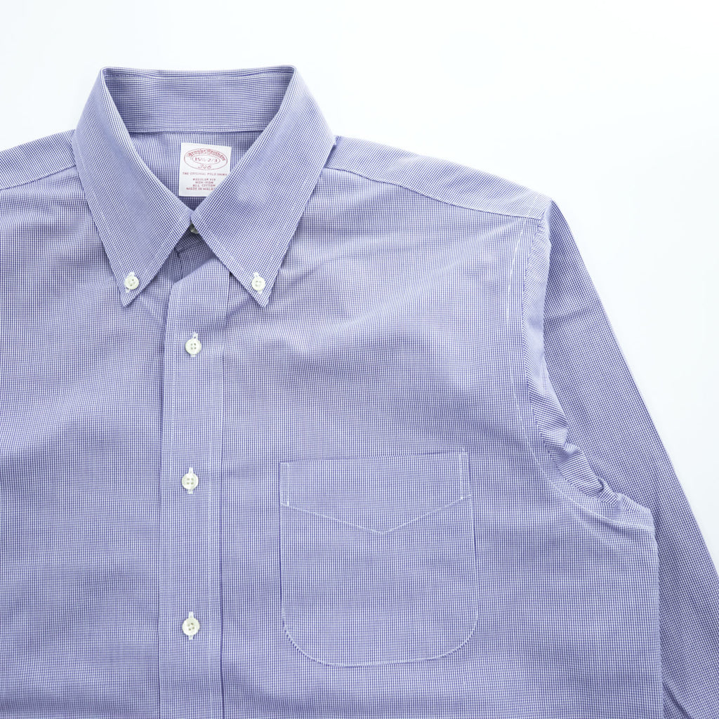 Brooks Brothers 346 長袖シャツ L  Regular Fit ブルー ボタンダウン ノンアイロン
