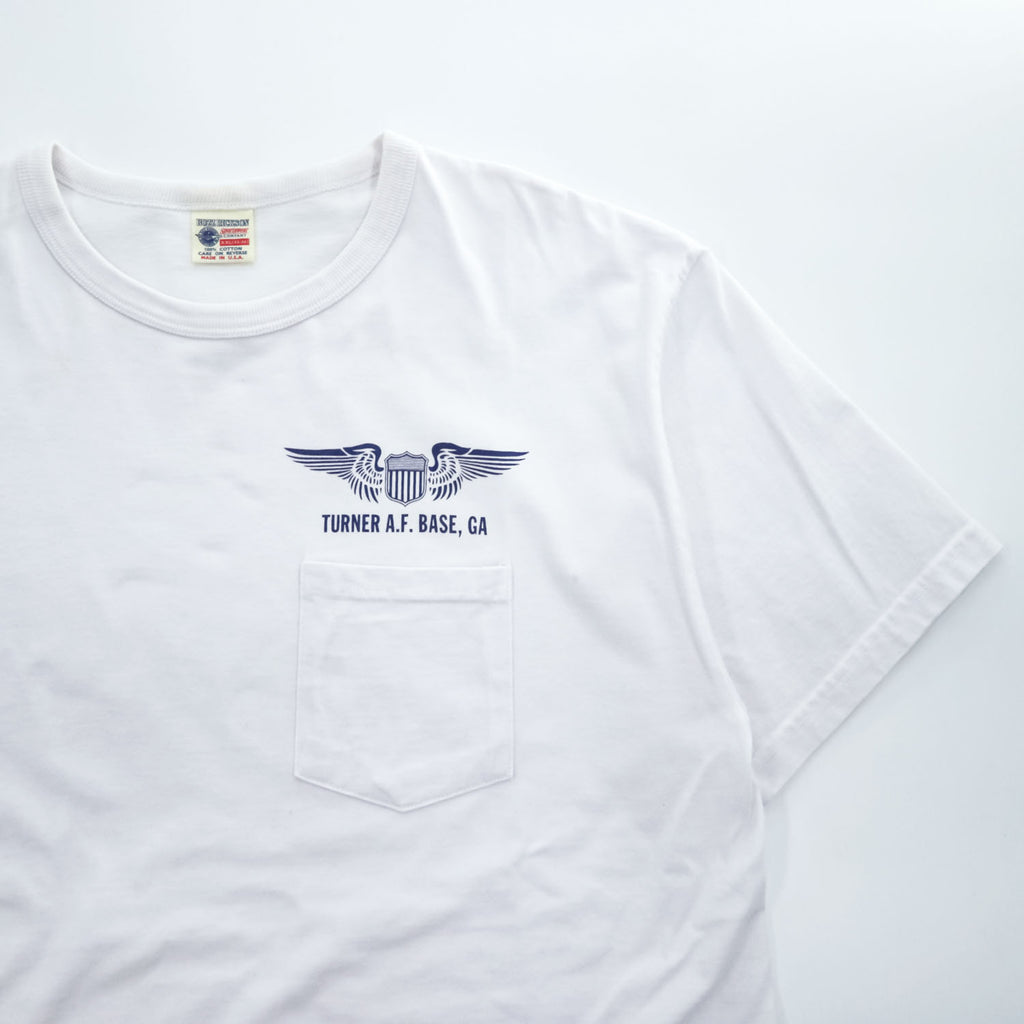 BUZZ RICKSON'S USA製 ポケット Tシャツ XXL ホワイト TURNER A.F.BASE,GA