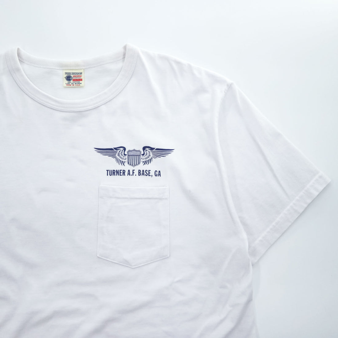 BUZZ RICKSON'S USA製 ポケット Tシャツ XXL ホワイト TURNER A.F.BASE,GA