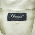 Successo UOMO キューバシャツ リネン 半袖シャツ XL ベージュ 刺繍 ピンタック 4ポケット オープンカラー 開襟 ボックスシルエット グアヤベラ