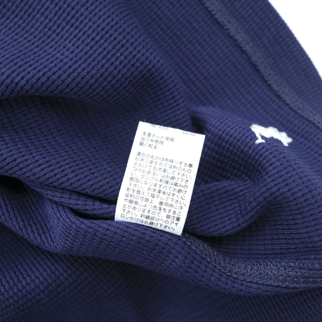 Polo Ralph Lauren ワッフル サーマル 長袖 ロングスリーブ Tシャツ ロンT M ネイビー スモールポニー ロゴ 刺繍 SLEEPWEAR 未使用品