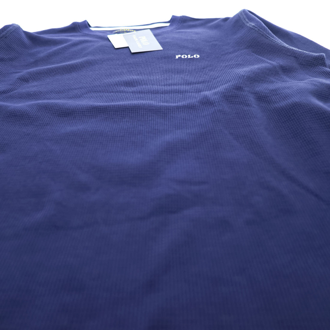 Polo Ralph Lauren ワッフル サーマル 長袖 ロングスリーブ Tシャツ ロンT M ネイビー スモールポニー ロゴ 刺繍 SLEEPWEAR 未使用品