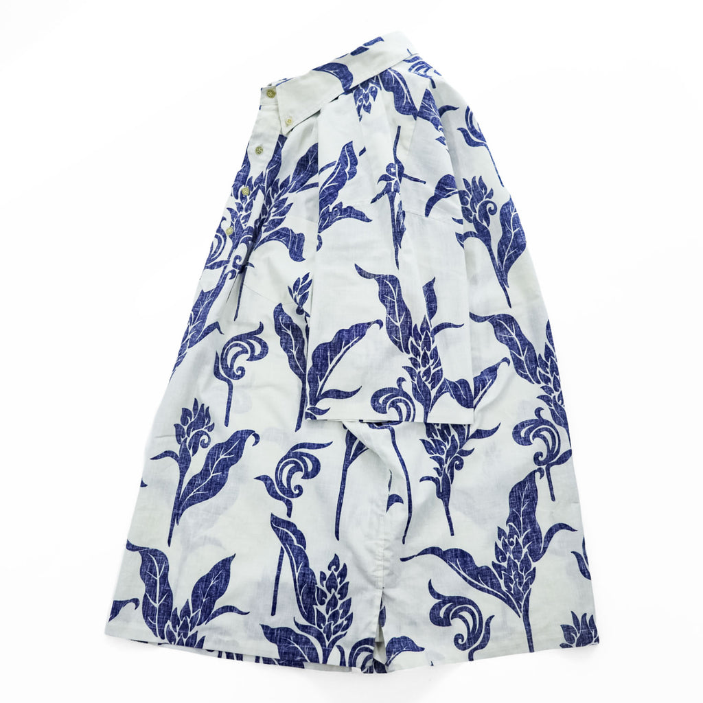 reyn spooner 90年代 ヴィンテージ プルオーバー 半袖シャツ アロハシャツ XXL ホワイト 総柄 ビッグサイズ CLASSIC FIT ハーフボタン