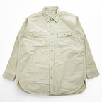 L.L.Bean 90年代 USA製 ヴィンテージ 長袖 シャモアクロスシャツ L ベージュ CHAMOIS CLOTH SHIRT 1612