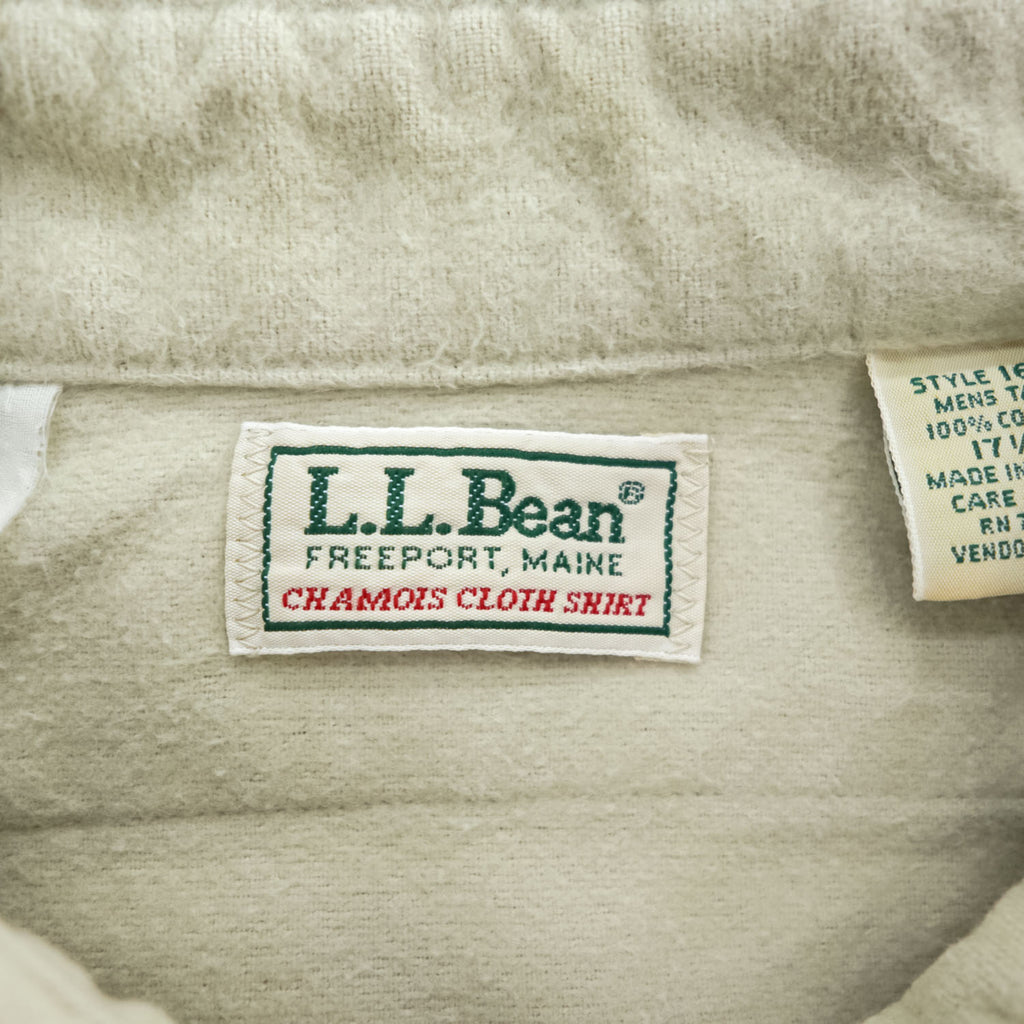 L.L.Bean 90年代 USA製 ヴィンテージ 長袖 シャモアクロスシャツ L ベージュ CHAMOIS CLOTH SHIRT 1612