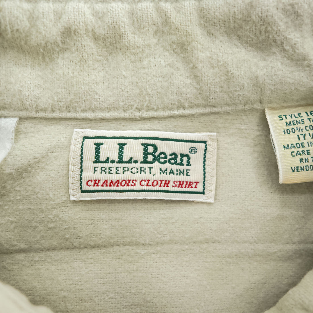 L.L.Bean 90年代 USA製 ヴィンテージ 長袖 シャモアクロスシャツ L ベージュ CHAMOIS CLOTH SHIRT 1612