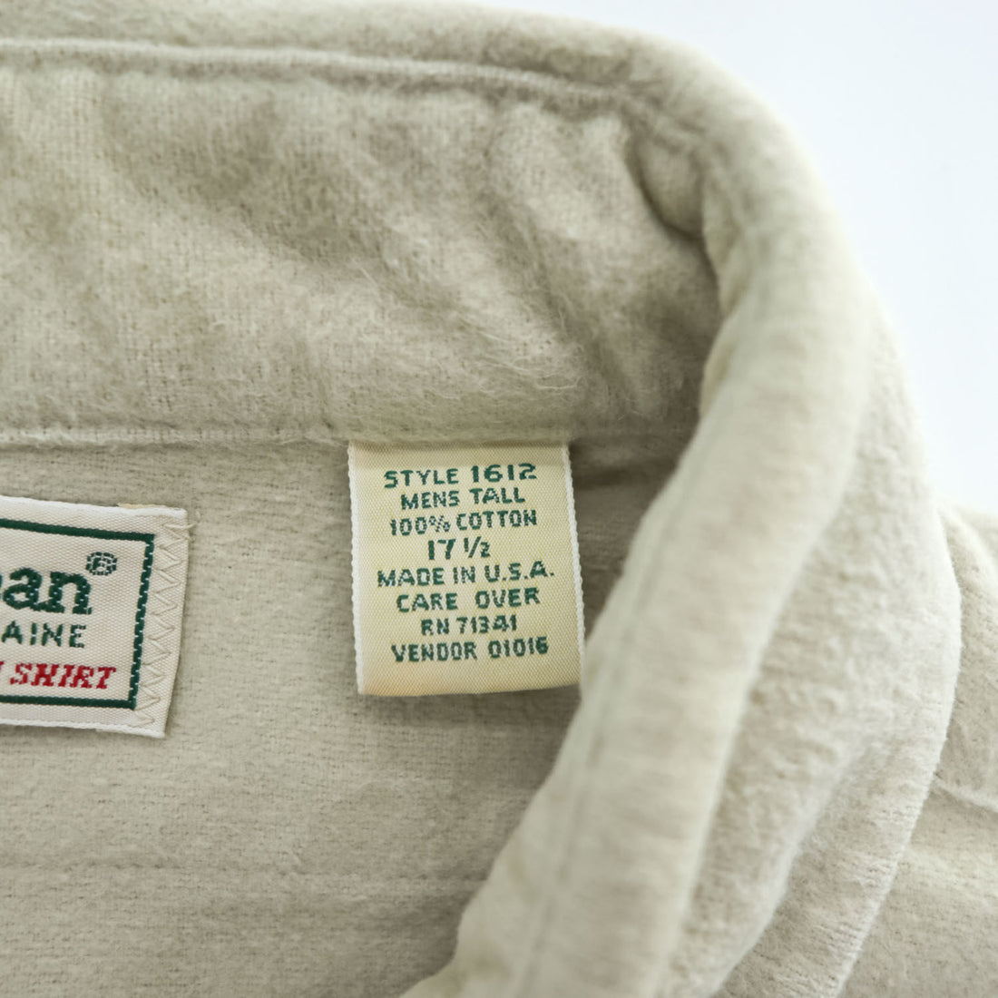 L.L.Bean 90年代 USA製 ヴィンテージ 長袖 シャモアクロスシャツ L ベージュ CHAMOIS CLOTH SHIRT 1612