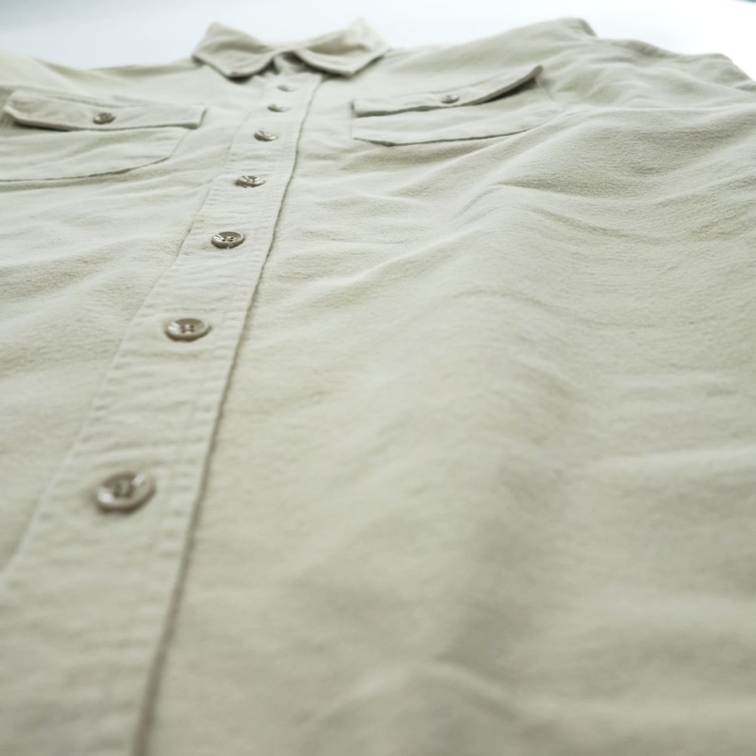 L.L.Bean 90年代 USA製 ヴィンテージ 長袖 シャモアクロスシャツ L ベージュ CHAMOIS CLOTH SHIRT 1612