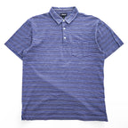 Patagonia オーガニックコットン 半袖 ポロシャツ M ブルー ボーダー Squeaky Clean Polo ORGANIC COTTON 52776