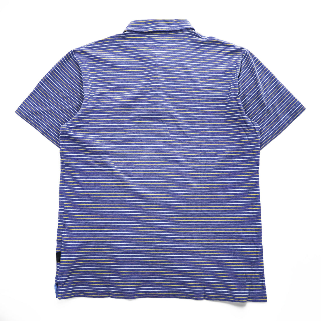 Patagonia オーガニックコットン 半袖 ポロシャツ M ブルー ボーダー Squeaky Clean Polo ORGANIC COTTON 52776