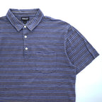 Patagonia オーガニックコットン 半袖 ポロシャツ M ブルー ボーダー Squeaky Clean Polo ORGANIC COTTON 52776