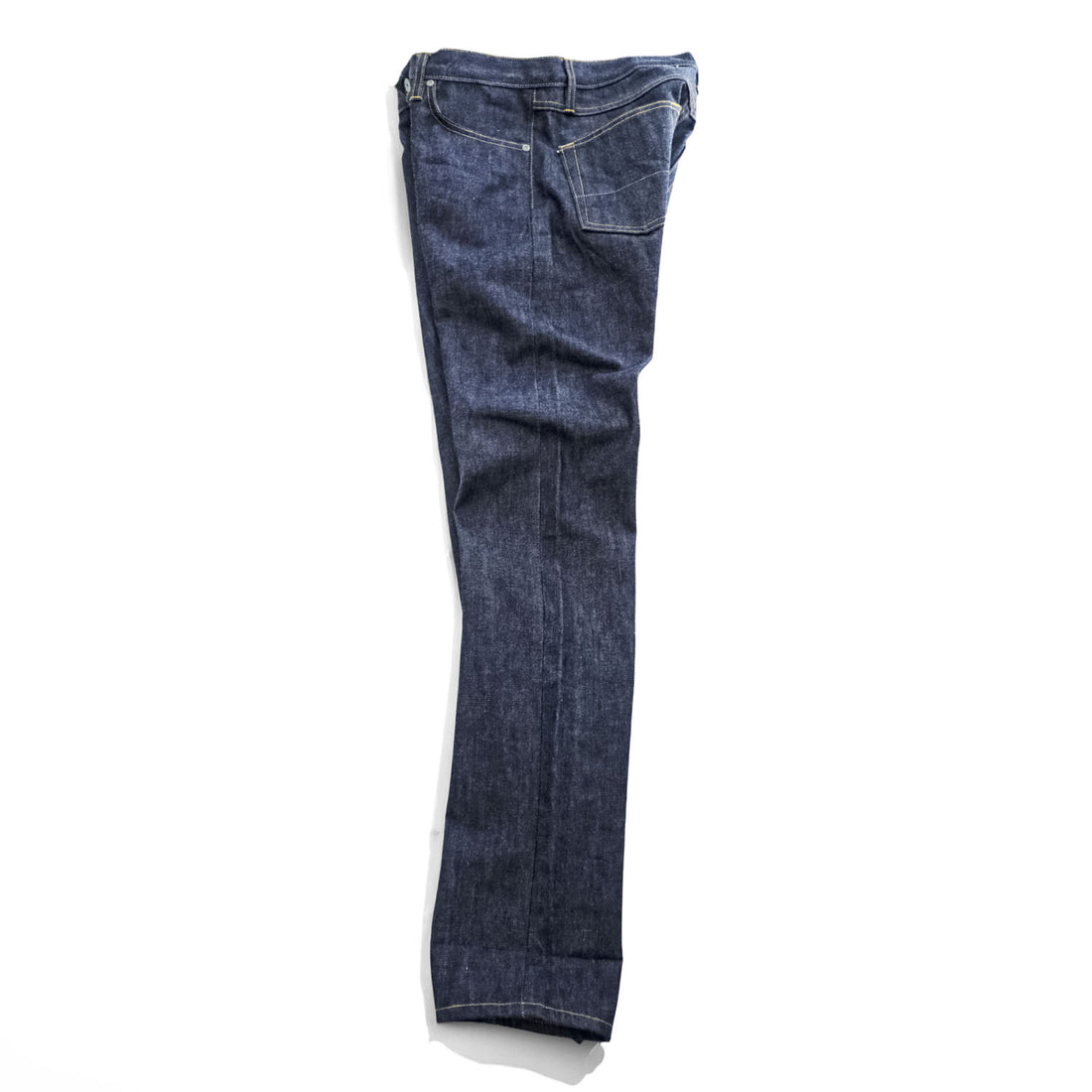 GUSTIN セルヴィッヂ リジッドデニムパンツ USA製 ジーンズ L ノンウォッシュ 濃紺 レザーパッチ ボタンフライ
