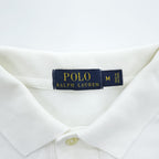 Polo Ralph Lauren 鹿の子 半袖 ポロシャツ M ホワイト スモールポニー ロゴ 刺繍 コットン