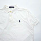 Polo Ralph Lauren 鹿の子 半袖 ポロシャツ M ホワイト スモールポニー ロゴ 刺繍 コットン