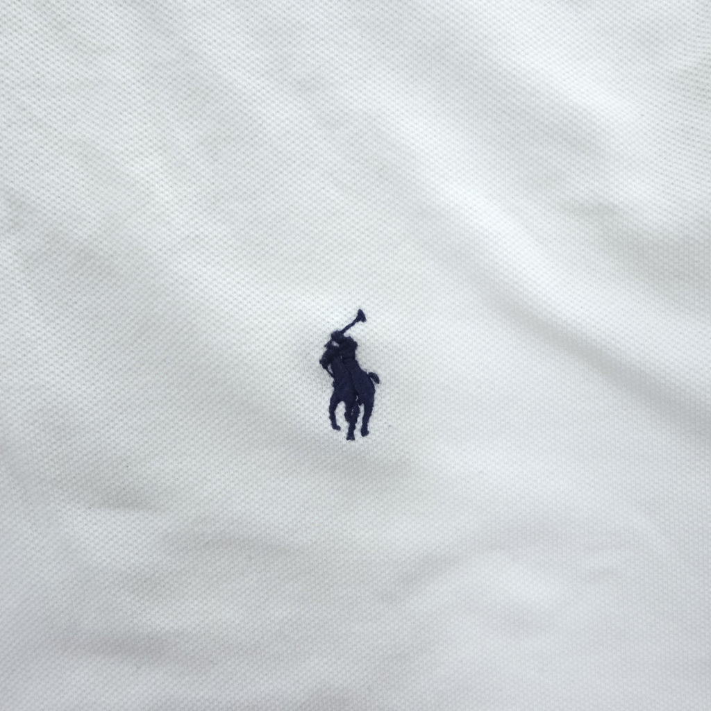 Polo Ralph Lauren 鹿の子 半袖 ポロシャツ M ホワイト スモールポニー ロゴ 刺繍 コットン