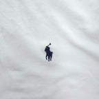 Polo Ralph Lauren 鹿の子 半袖 ポロシャツ M ホワイト スモールポニー ロゴ 刺繍 コットン