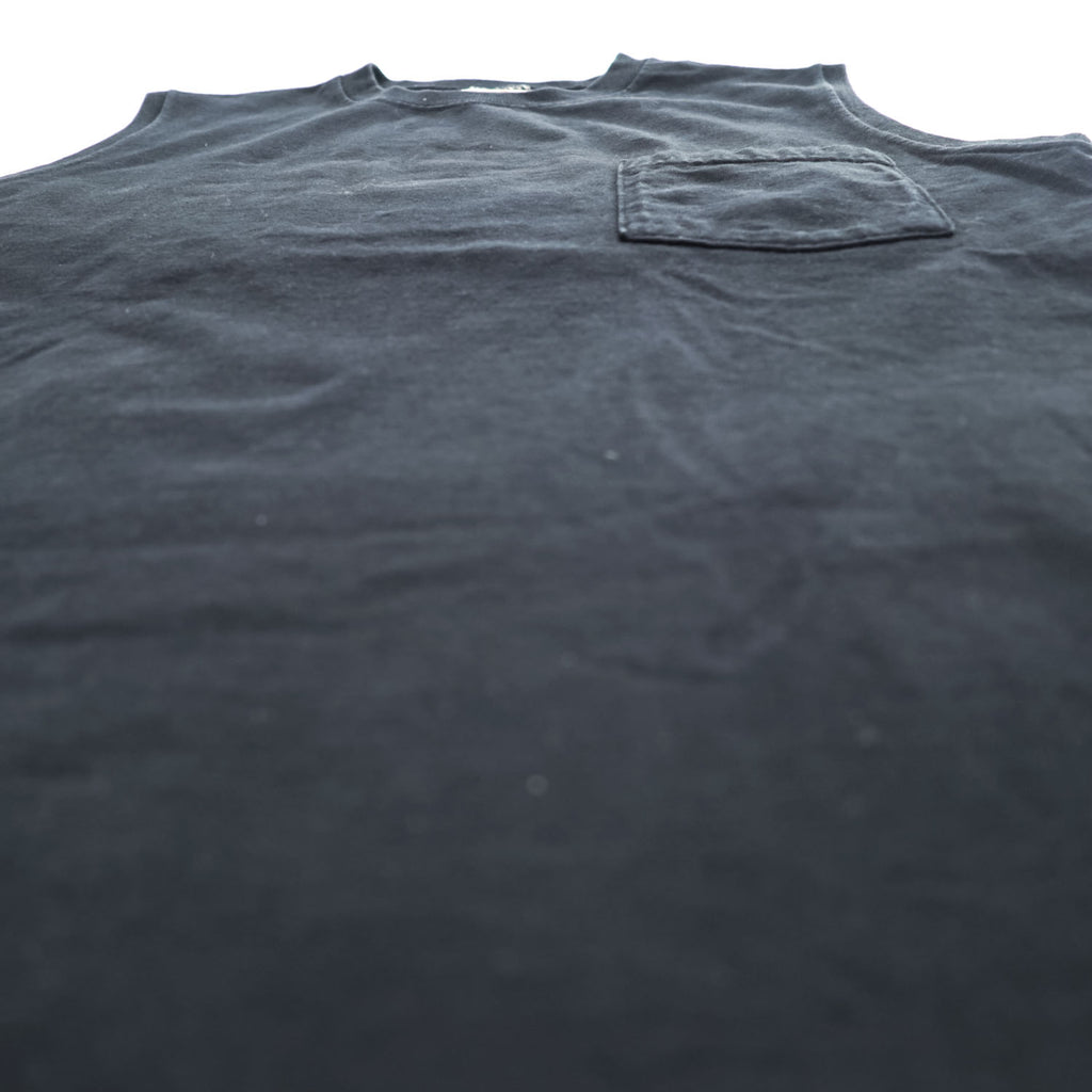 Goodwear USA製 タンクトップ ノースリーブ クルーネック M ブラック ポケット付