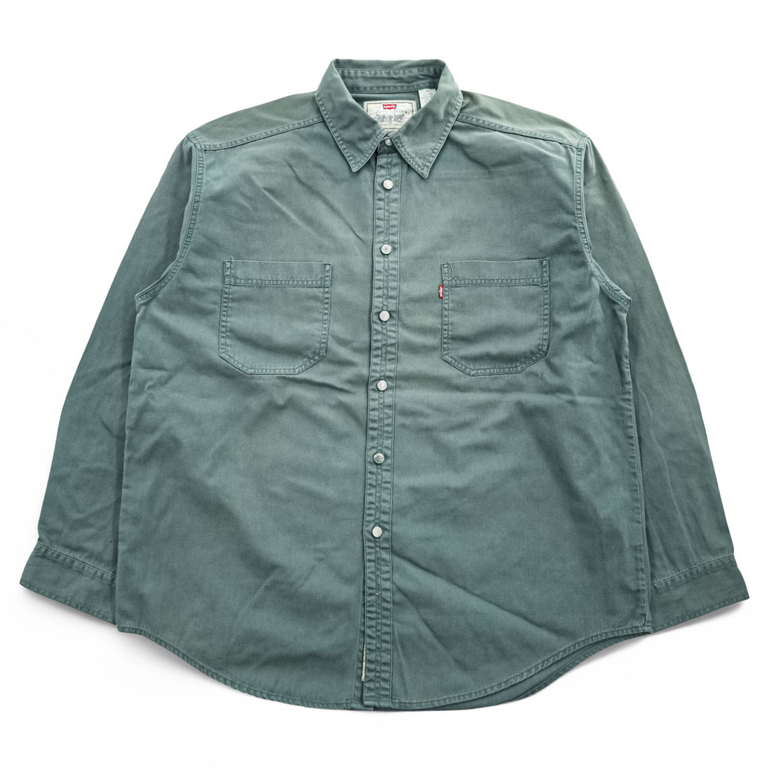 Levi's 90年代 ヴィンテージ 長袖 ワークシャツ XL カーキ グリーン 胸ポケット ビッグサイズ 60560-1332