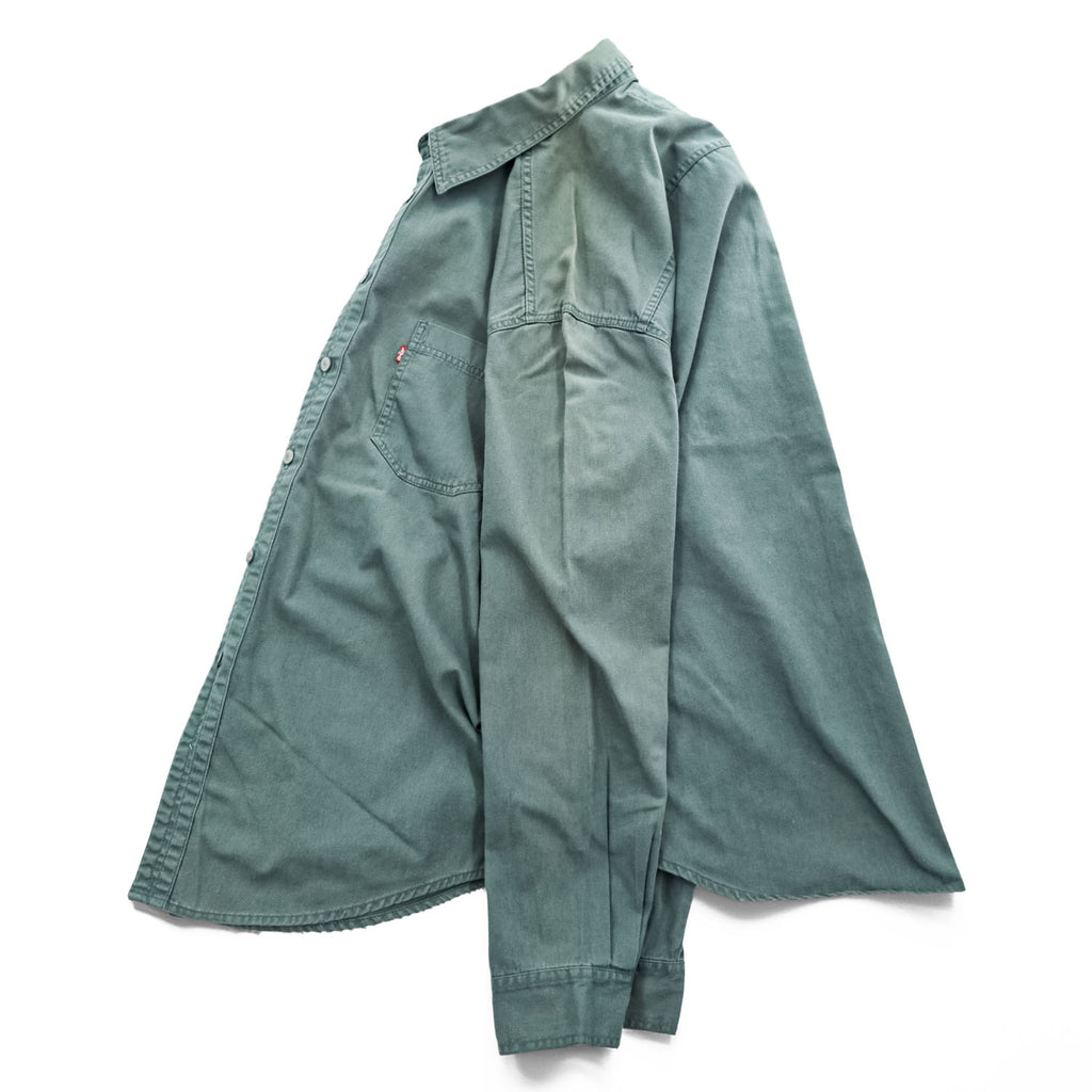 Levi's 90年代 ヴィンテージ 長袖 ワークシャツ XL カーキ グリーン 胸ポケット ビッグサイズ 60560-1332