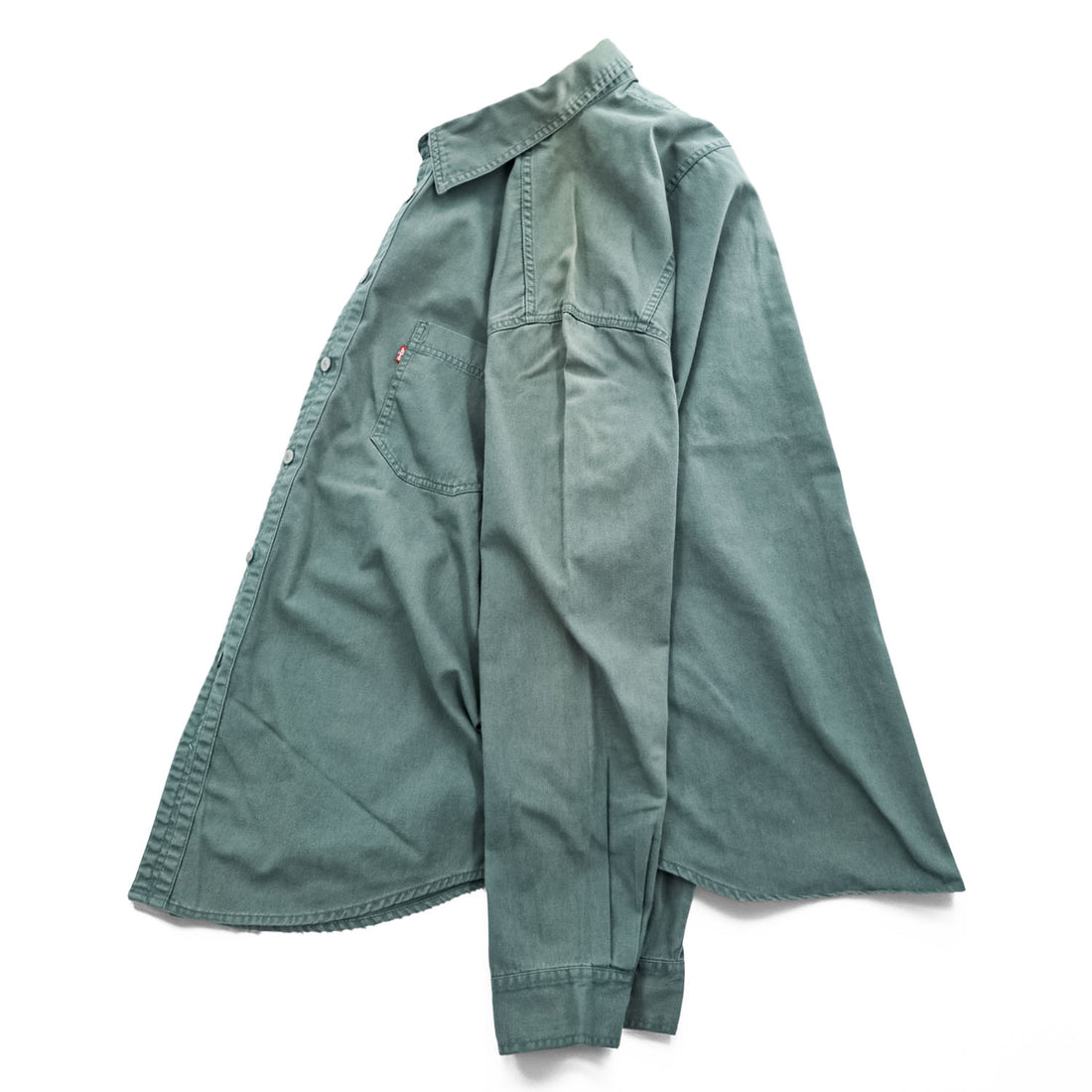 Levi's 90年代 ヴィンテージ 長袖 ワークシャツ XL カーキ グリーン 胸ポケット ビッグサイズ 60560-1332