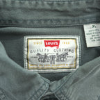 Levi's 90年代 ヴィンテージ 長袖 ワークシャツ XL カーキ グリーン 胸ポケット ビッグサイズ 60560-1332
