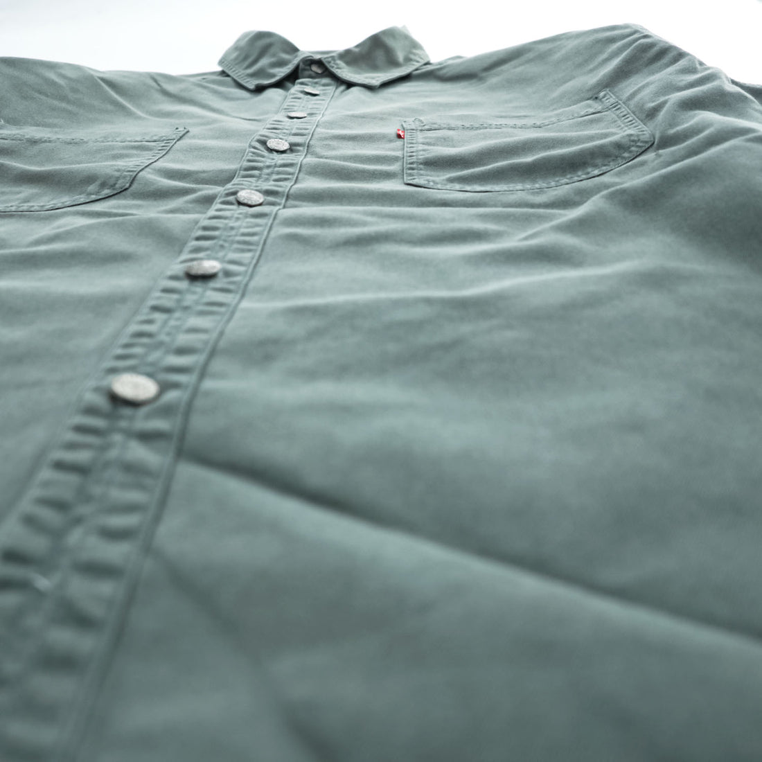 Levi's 90年代 ヴィンテージ 長袖 ワークシャツ XL カーキ グリーン 胸ポケット ビッグサイズ 60560-1332