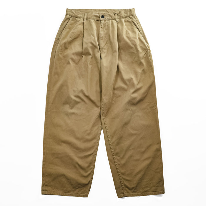 Graphpaper 日本製 ワイド テーパード 2タック チノパンツ M ベージュ プリーツ Chino Two Tuck Pants GU191-40048B