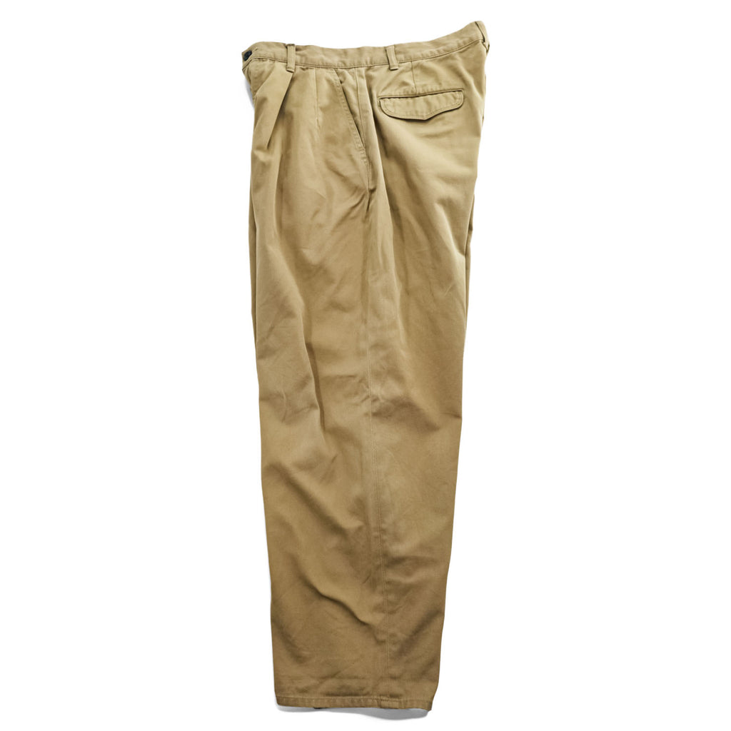 Graphpaper 日本製 ワイド テーパード 2タック チノパンツ M ベージュ プリーツ Chino Two Tuck Pants GU191-40048B