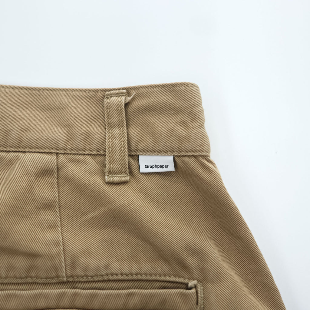 Graphpaper 日本製 ワイド テーパード 2タック チノパンツ M ベージュ プリーツ Chino Two Tuck Pants GU191-40048B