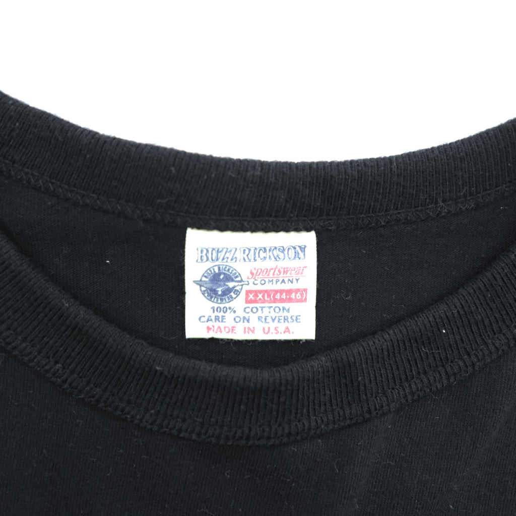 BUZZ RICKSON'S USA製 クルーネック 半袖 Tシャツ XXL ブラック ARMY FOOTBALL