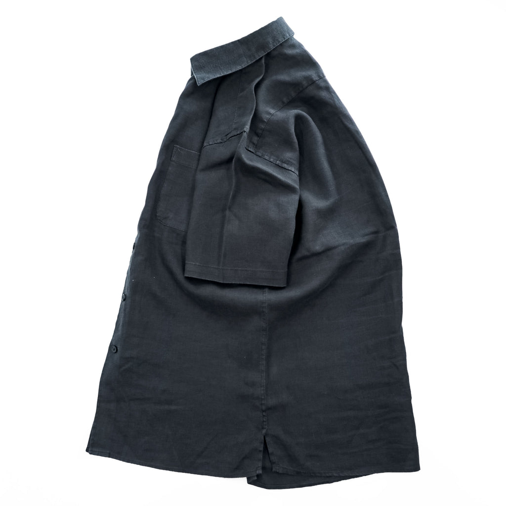 Joseph Abboud リネン 半袖シャツ M ブラック JOSEPH ABBOUD ボックスシルエット