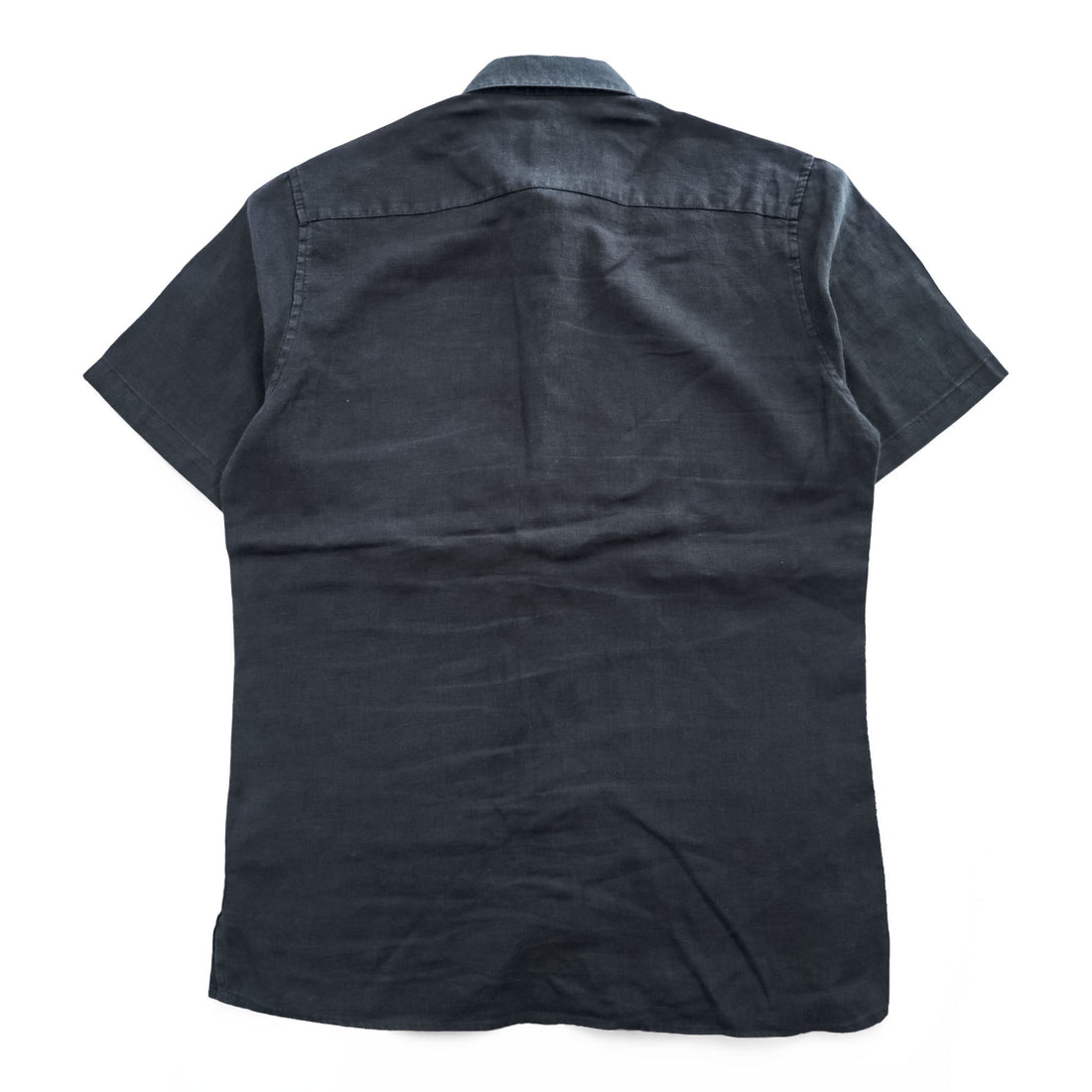 Joseph Abboud リネン 半袖シャツ M ブラック JOSEPH ABBOUD ボックスシルエット