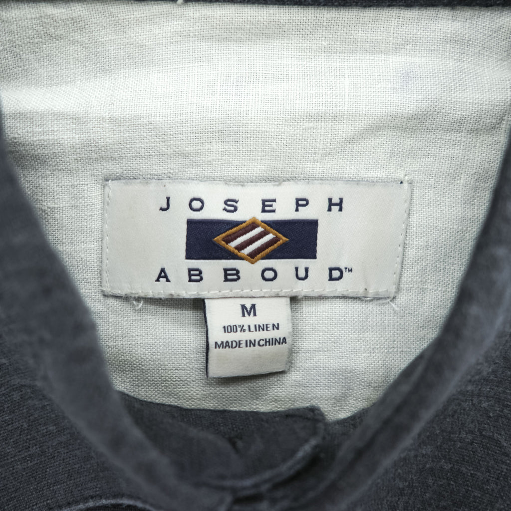 Joseph Abboud リネン 半袖シャツ M ブラック JOSEPH ABBOUD ボックスシルエット