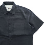 Joseph Abboud リネン 半袖シャツ M ブラック JOSEPH ABBOUD ボックスシルエット