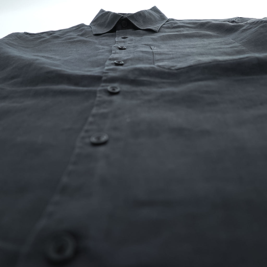 Joseph Abboud リネン 半袖シャツ M ブラック JOSEPH ABBOUD ボックスシルエット