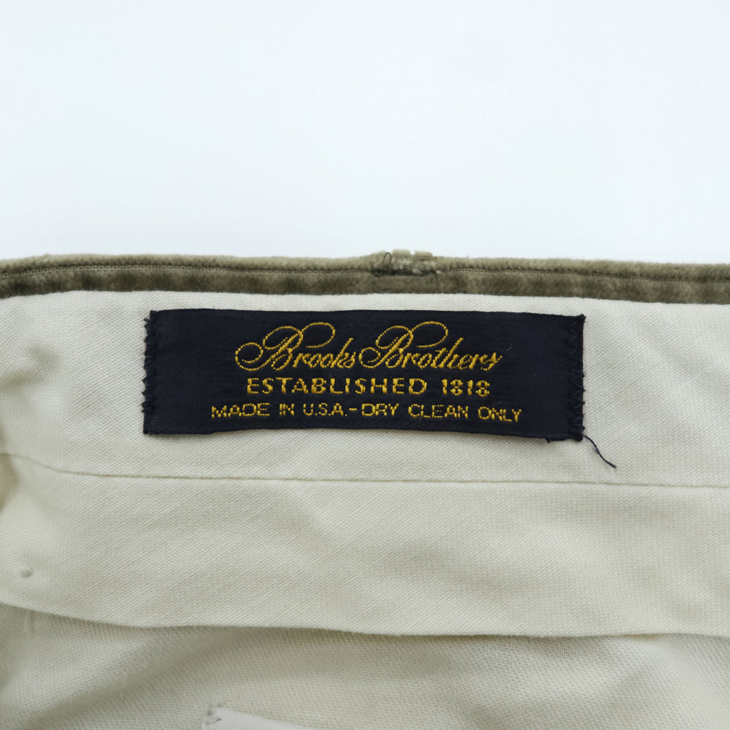 Brooks Brothers 90年代 ヴィンテージ USA製 太畝 コーデュロイ パンツ ワイド 2タック スラックス L ブラウン プリーツ ダブルカフス BB5042 3843
