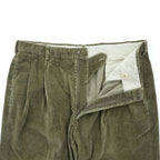 Brooks Brothers 90年代 ヴィンテージ USA製 太畝 コーデュロイ パンツ ワイド 2タック スラックス L ブラウン プリーツ ダブルカフス BB5042 3843