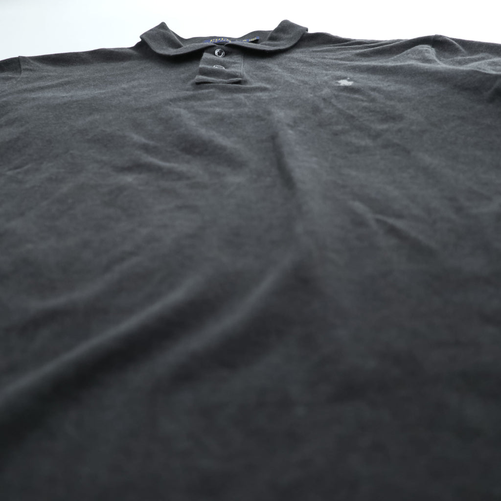 Polo Ralph Lauren ポロシャツ XL CUSTOM SLIM FIT グレー ストレッチ スモールポニー ロゴ 刺繍 STRETCH MESH