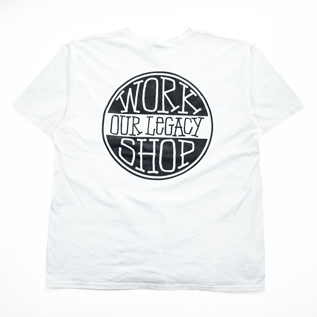 STUSSY × OUR LEGACY 半袖 Tシャツ DOT PIGMENT DYED TEE バックプリント WORK SHOP L ホワイト