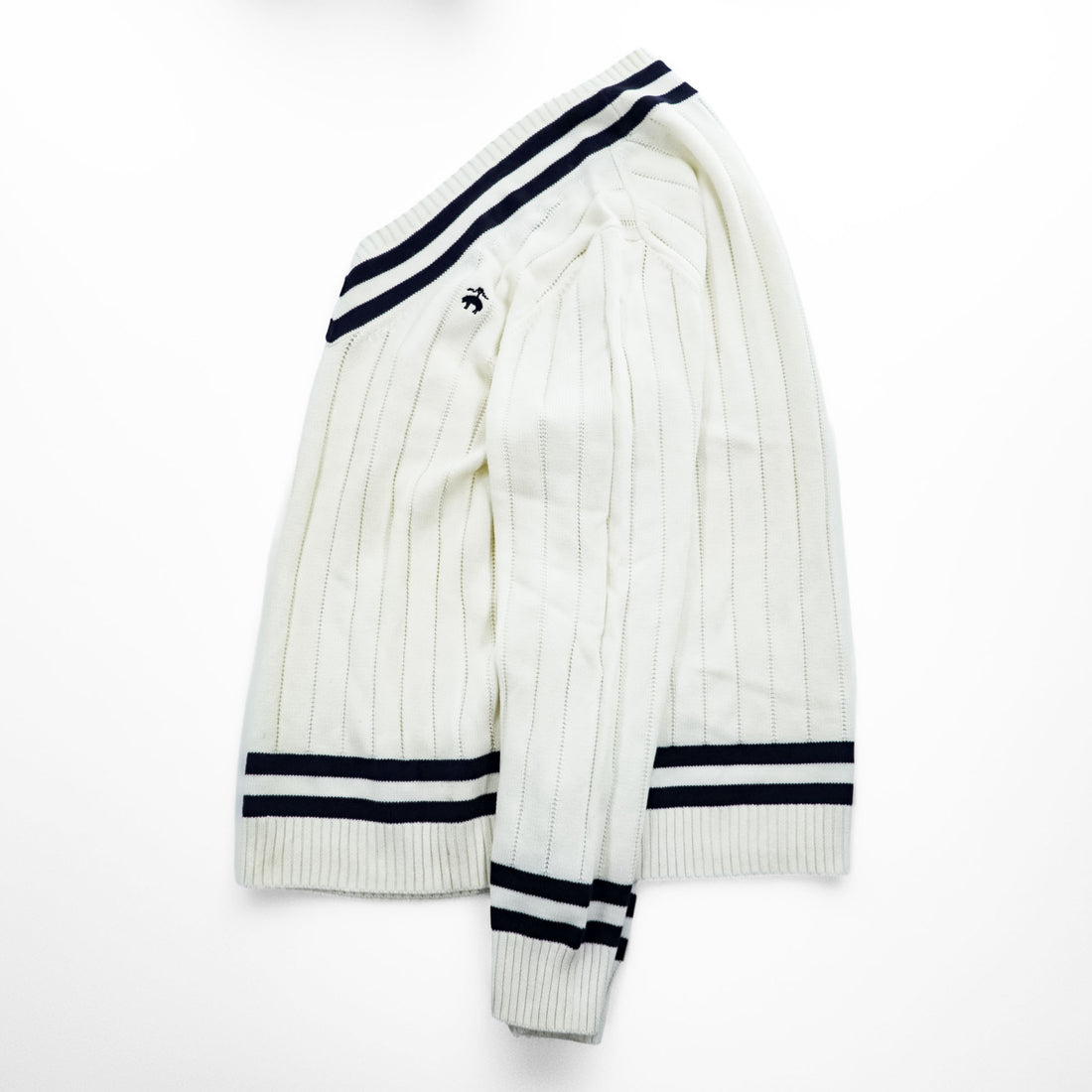 Brooks Brothers Vネック チルデンニット セーター L ネイビー ホワイト