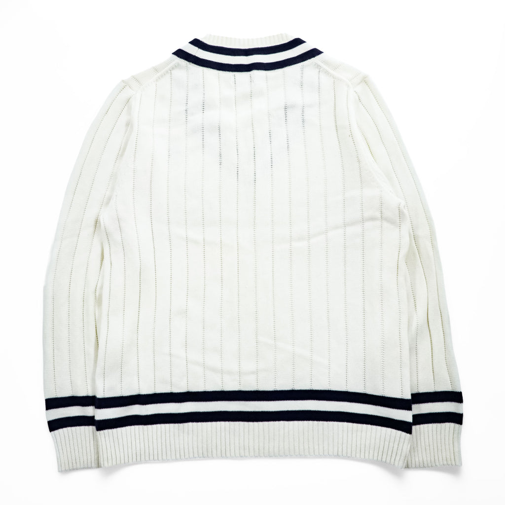 Brooks Brothers Vネック チルデンニット セーター L ネイビー ホワイト
