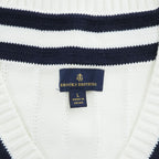 Brooks Brothers Vネック チルデンニット セーター L ネイビー ホワイト