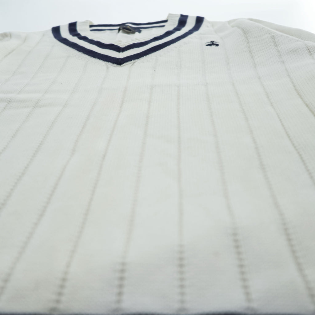 Brooks Brothers Vネック チルデンニット セーター L ネイビー ホワイト