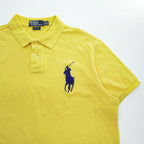 Polo Ralph Lauren ポロシャツ 2XL イエロー CUSTOM FIT ビッグポニー 刺繍