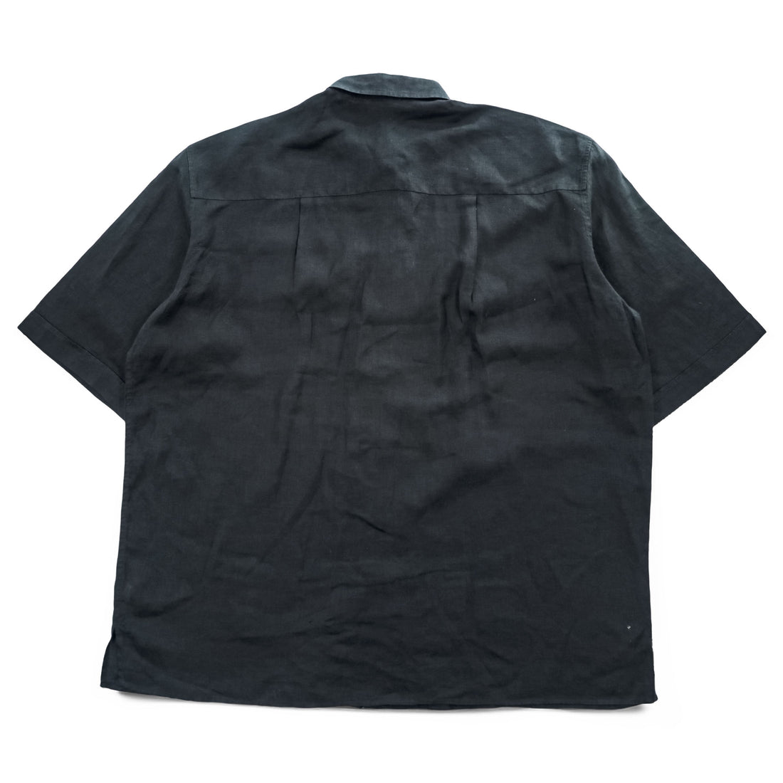 Gran Sasso イタリア製 リネン 半袖シャツ XL ブラック 麻100% ビッグサイズ ボックスシルエット