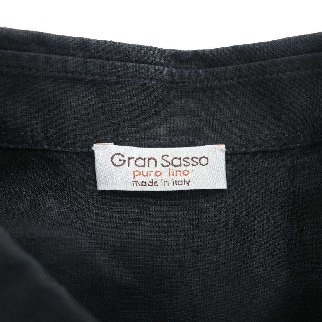 Gran Sasso イタリア製 リネン 半袖シャツ XL ブラック 麻100% ビッグサイズ ボックスシルエット